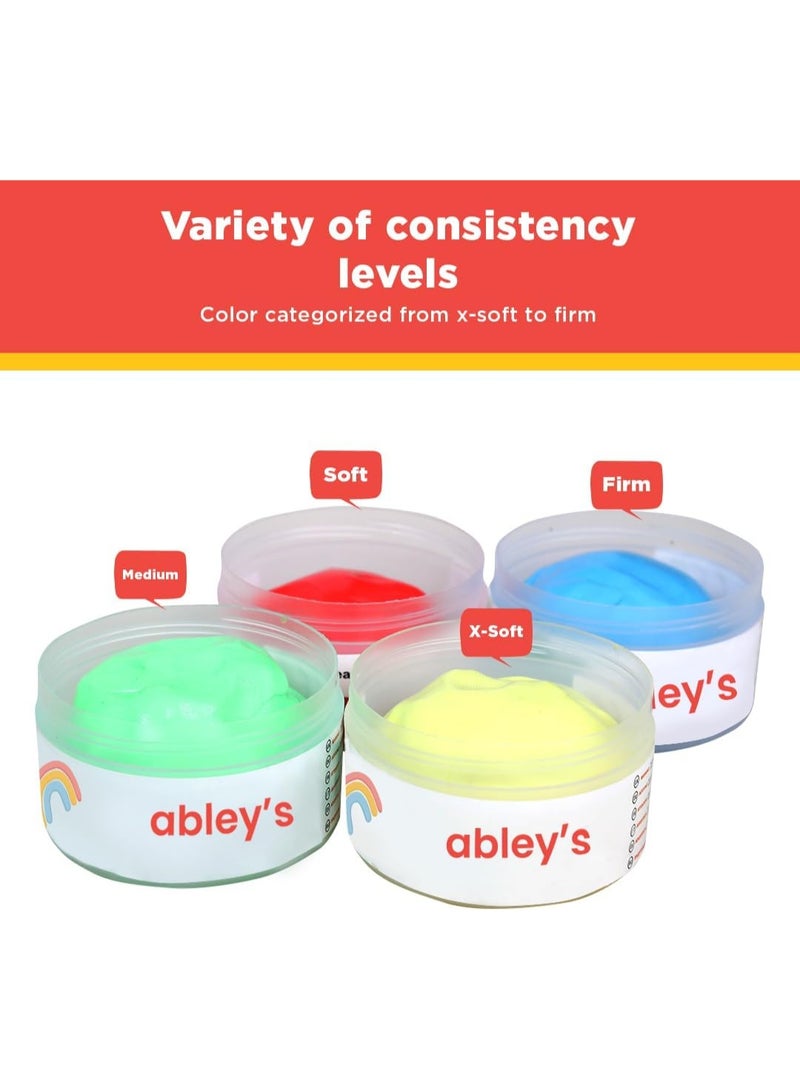 abley's Therapy Putty for Kids | Usage Occupational Therapy, Rehabilitation, Fine Motor Skills, Stress Relief | Hand Excercise Material (Set of 4, 50 gms each) - Image 4